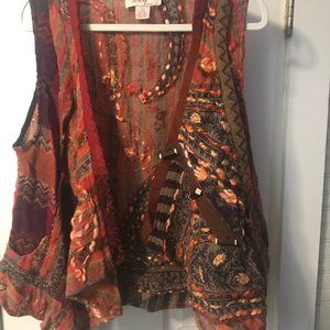 UNIQUE COLORFUL VEST 100% WOOL